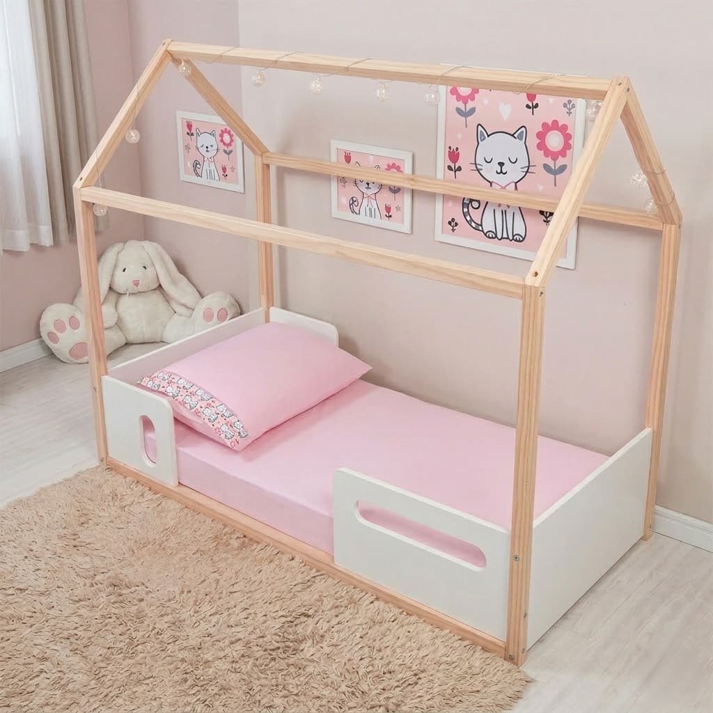 Jogo Lençol montessoriano 2 Peças Fronha Ponto Palito Percal 400 fios