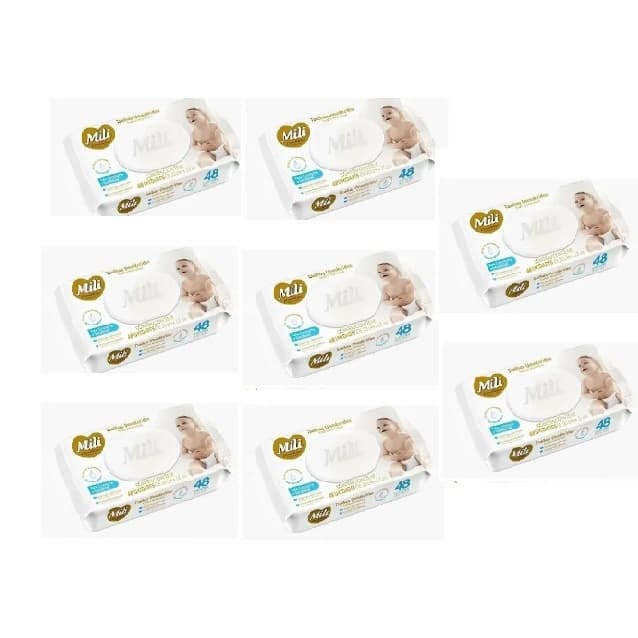 Kit 8 Toalhinha Umedecida Love&Care com 48 Unidades - Mili