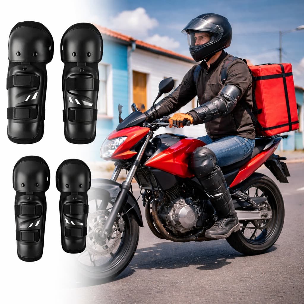 Joelheira Caneleira Cotoveleira Articulada Moto Motocross Bike Trilha Motoqueiro Proteçao