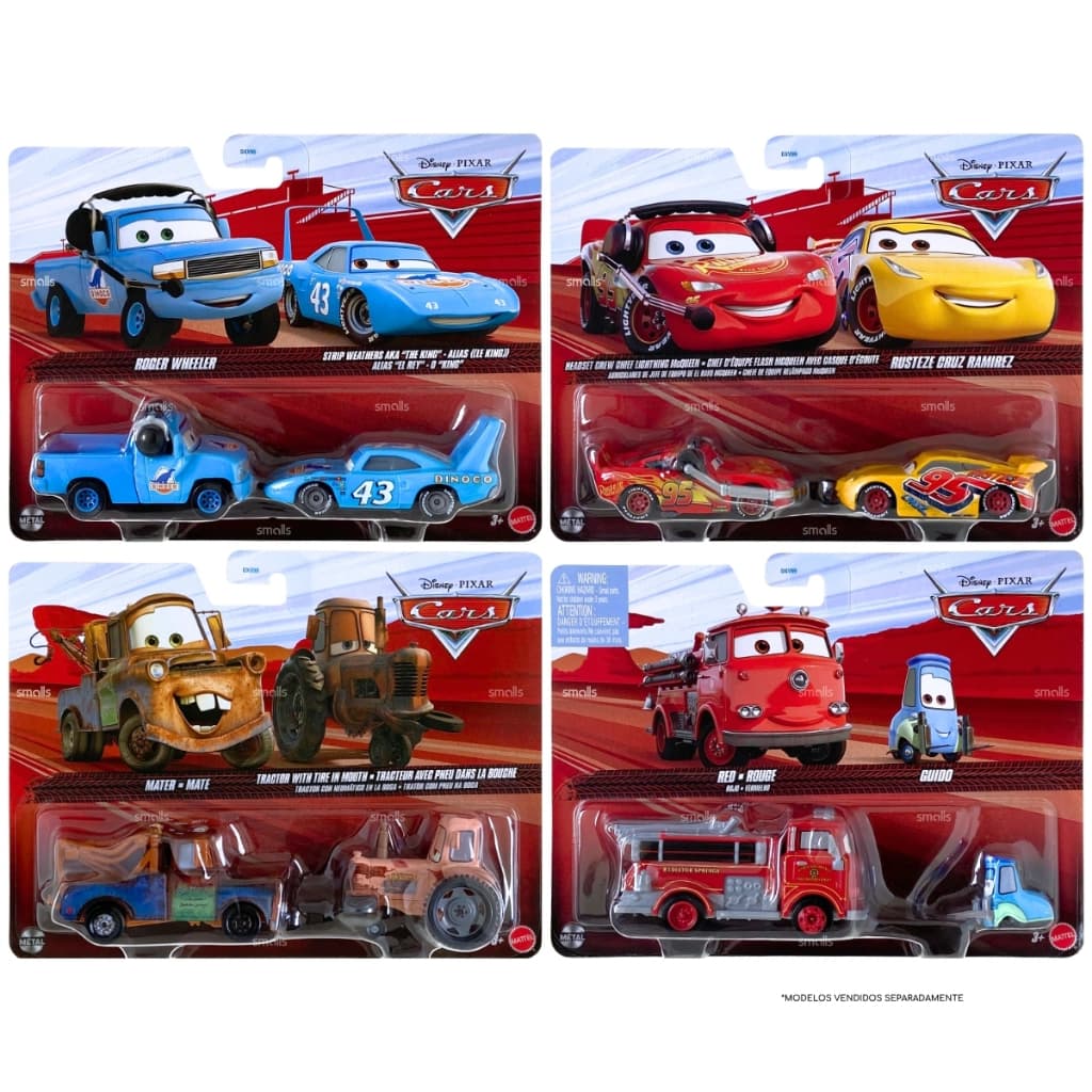 Disney Pixar Cars - Pack com 2 Carros - 1:55 - À Escolha - Mattel