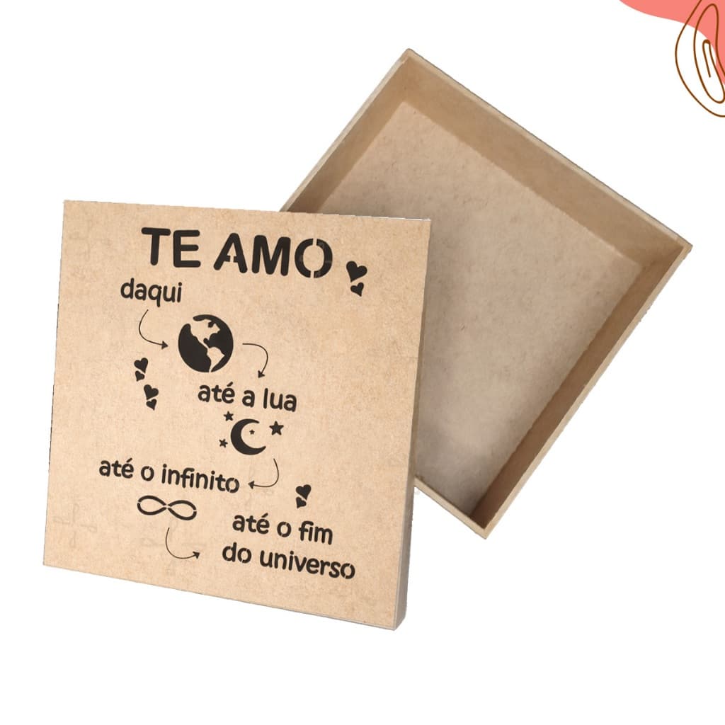 Caixa Presente Namorado Criativo Daqui até a Lua 15x15x5 - Pronta Entrega Envio Imediato