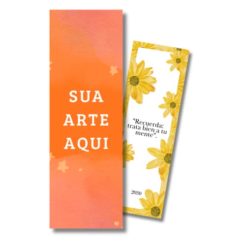 Marca Página Personalizado 5x18cm | Marcador Personalizado Brilhoso 180g