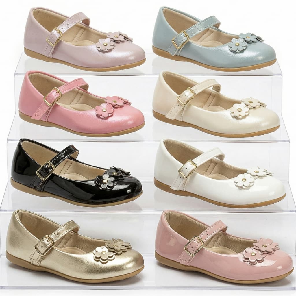 Sapatilha Infantil Menina Tamanho 20 ao 27 Enfeite Flor Delicada e Confortável Batizado Daminha