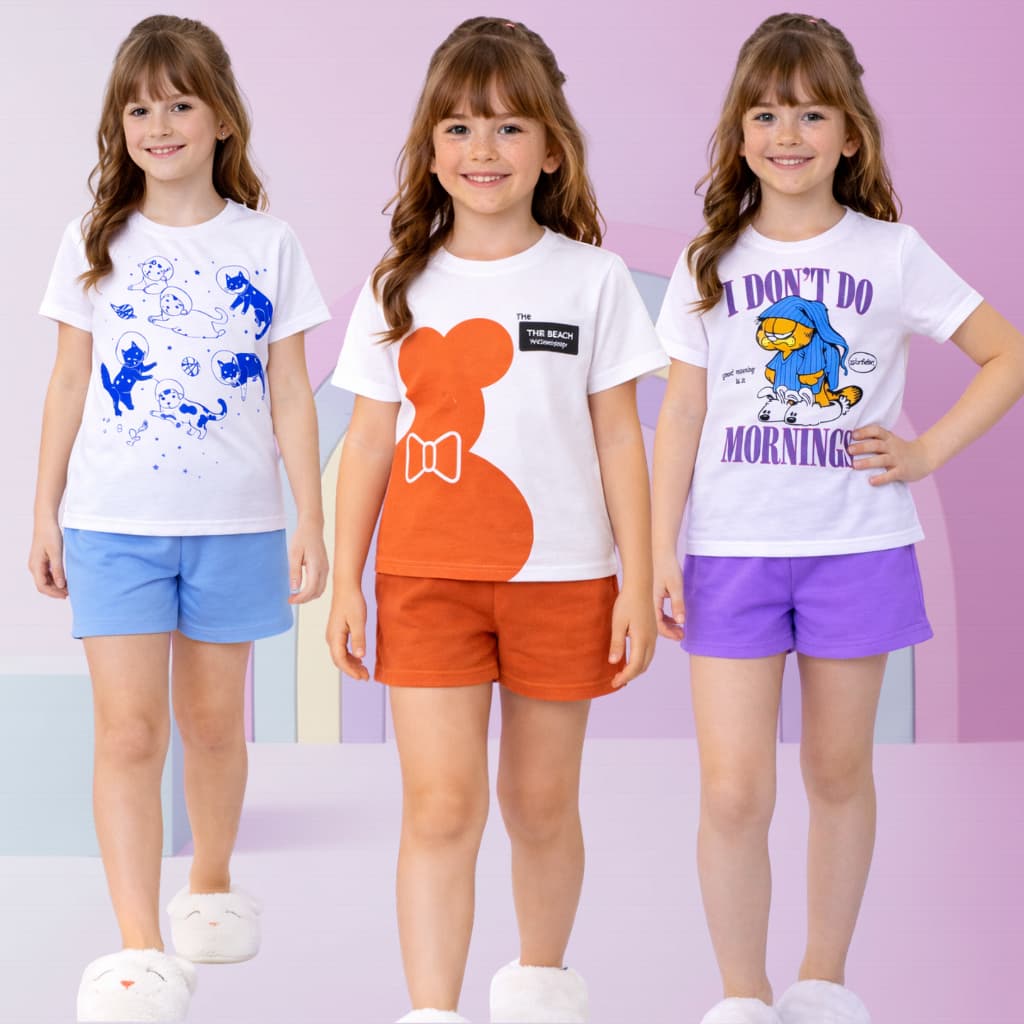 Pijama juvenil menina estiloso e colorido confortável