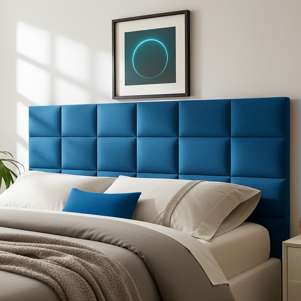 Cabeceira Estofada Modular 40x30 Autocolante para Cama Box Casal Queen King