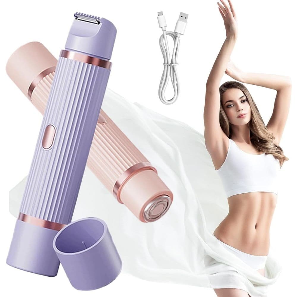 Depilador Elétrico Feminino Recarregável Removedor De Pêlos Navalha Dupla