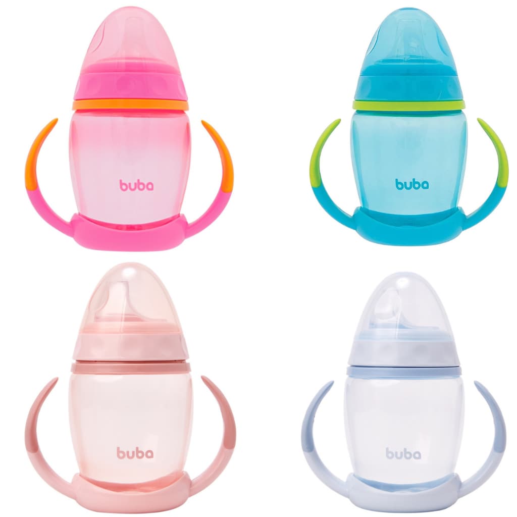 Copo Infantil de treinamento para Bebê 250ml com Alça removível e Bico em silicone