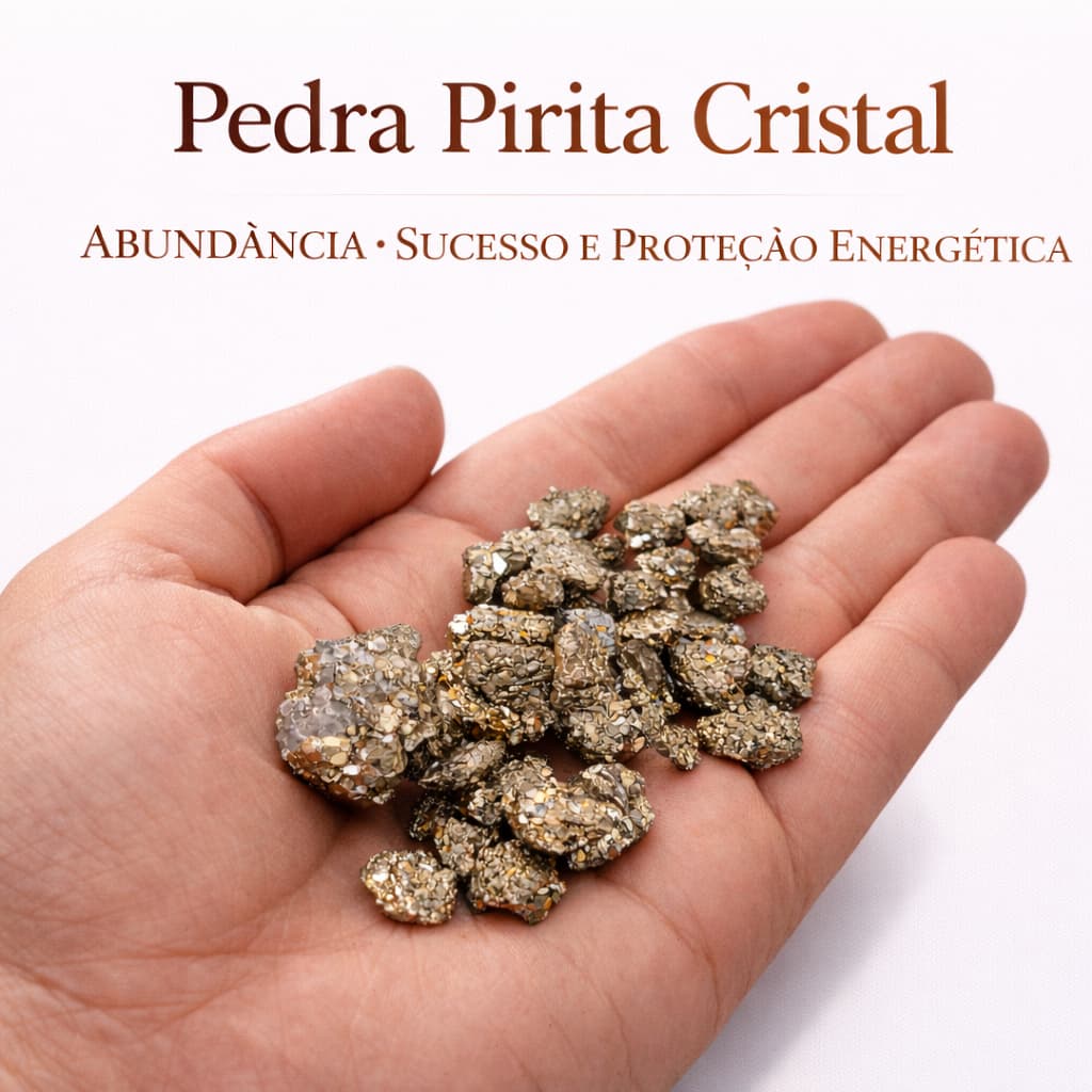 Pedra Pirita Cristal Natural Prosperidade Dinheiro 2cm Abundância Sucesso e Proteção Energética