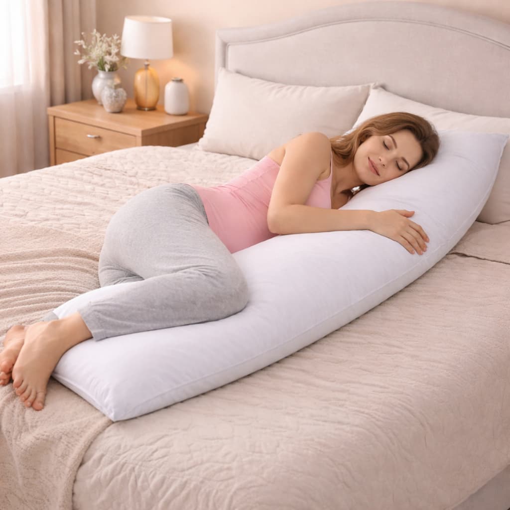 Travesseiro Gestante De Corpo Gravida Almofada Amamentação Xuxão 1,30x40cm Toque Algodão