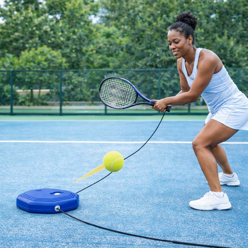 Treinador de Tênis Rebote de Bola para Esporte Treine Sozinho Base de Treinamento Solo com Bola
