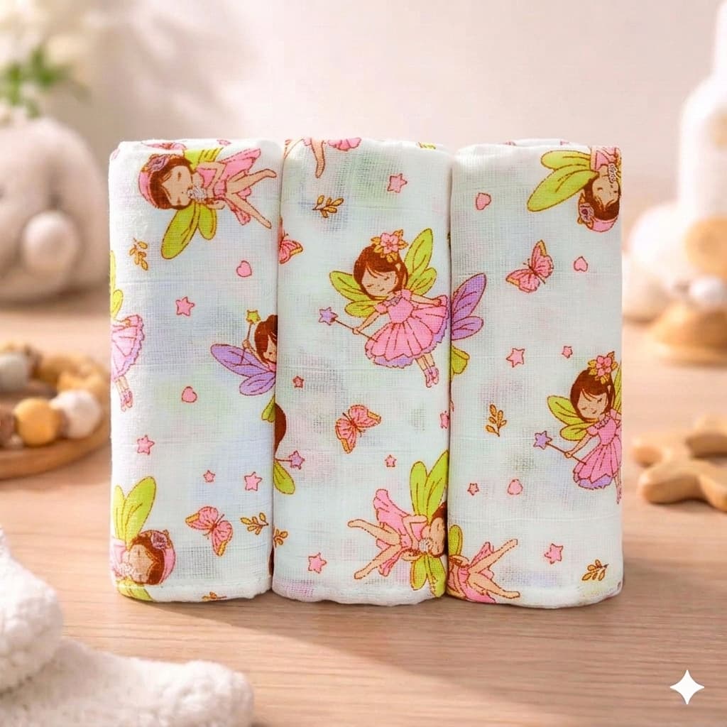 Fralda Pano de Ombro Bebe Com Bainha 100% algodão camada dupla enxoval maternidade Kit 3 unidades