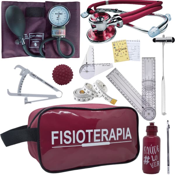 Kit Completo Fisioterapia Martelo Fita Imc Aparelho de Pressão Estetoscópio Duplo Adulto Pediatrico