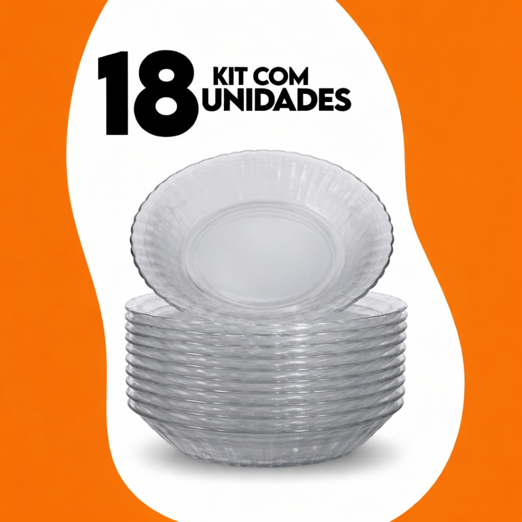 Jogo De Prato 18 Unidades Resistente Para Almoço Jantar Bar Restaurante Hotel