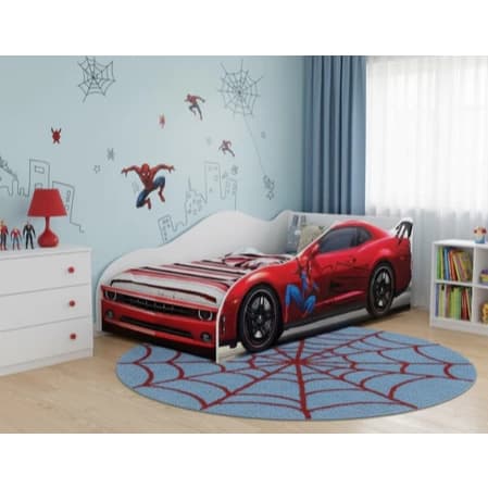 Cama Carro Infantil Homem Aranha Vermelha Montessoriana Herói Spider Man Quarto Kids