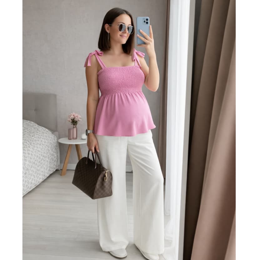 Blusa Para Grávidas Bata Gestante Feminina Soltinha Elástico Ajustável Soltinha Fácil Amamentação