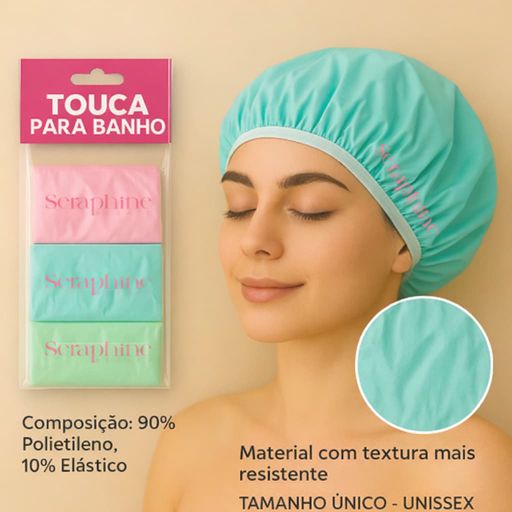 Kit De Toucas Plásticas Resistentes Acabamento de Banho e Hidratação Elástico Alta Qualidade