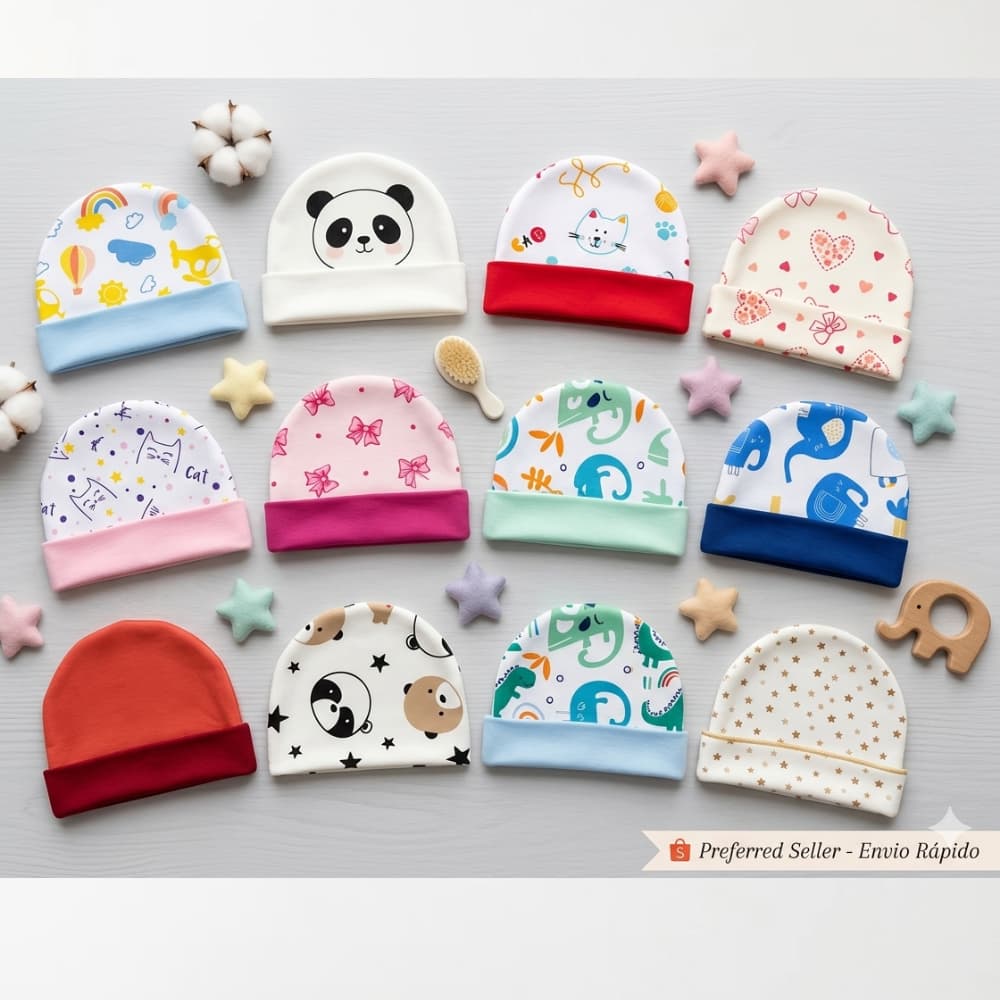 Kit Touca de bebe recem nascido 100% algodão