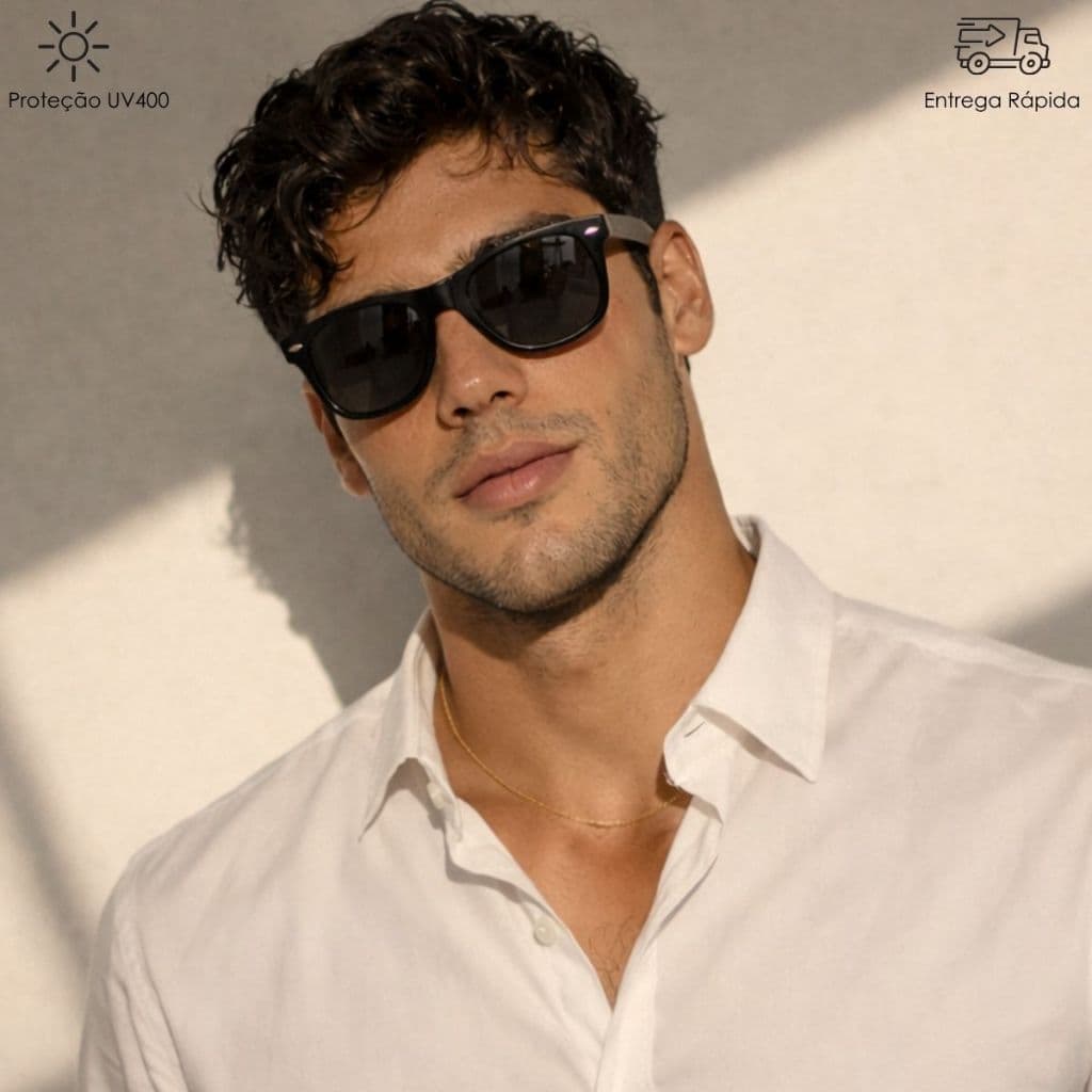 Óculos De Sol Escuro Masculino Quadrado Estiloso Lux Top