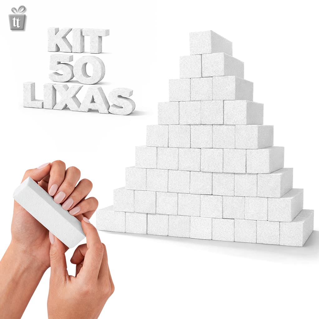Kit 50 Lixa De Unha Bloco Fecha Poros Polidora color Unhas gel polygel Acrilico