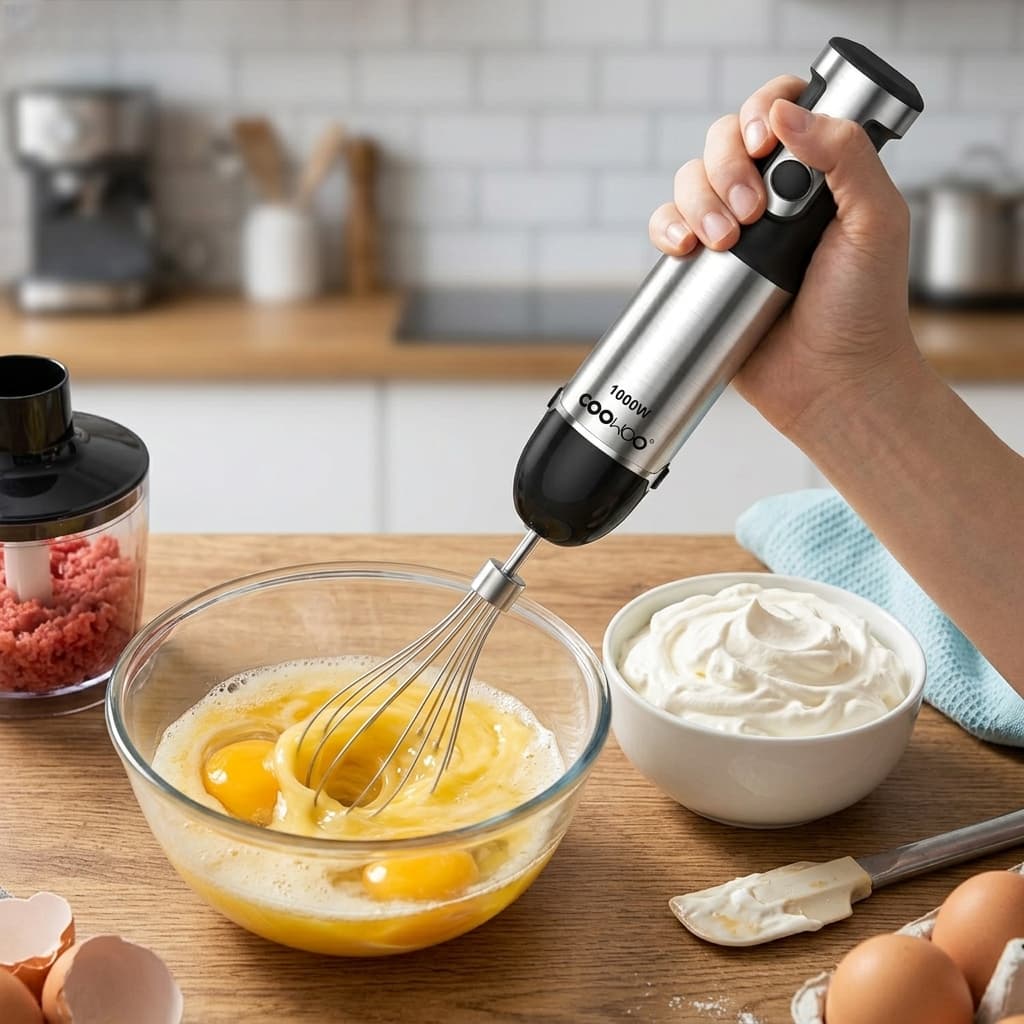 Batedeira De Mão Elétrica Bolo Chantilly 127v/220v 1000W Batedeira Massa Bolo Ovos Frutas, carnes