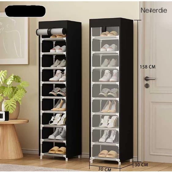 Sapateira 9 Andares Suporta 9 Sapatos Tenis Chinelos Organizador Armario Prateleira Com capa poeira