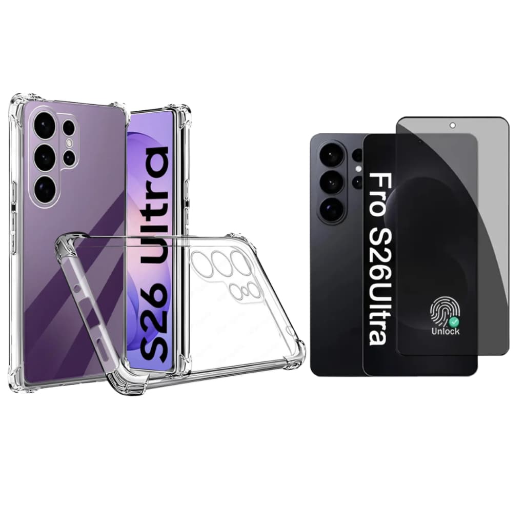 Capa capinha Anti Impacto + Película 3d 9d Priva Para Samsung Galaxy S26, S26 Plus, S26 ultra