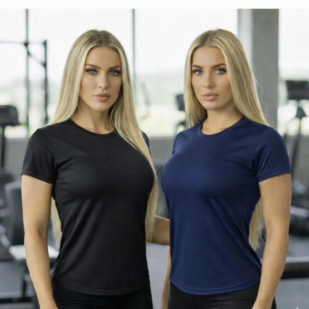 Kit 2 Camiseta Dry Fit Feminina Original Respirável Confortável Ideal Para Treinos Academia
