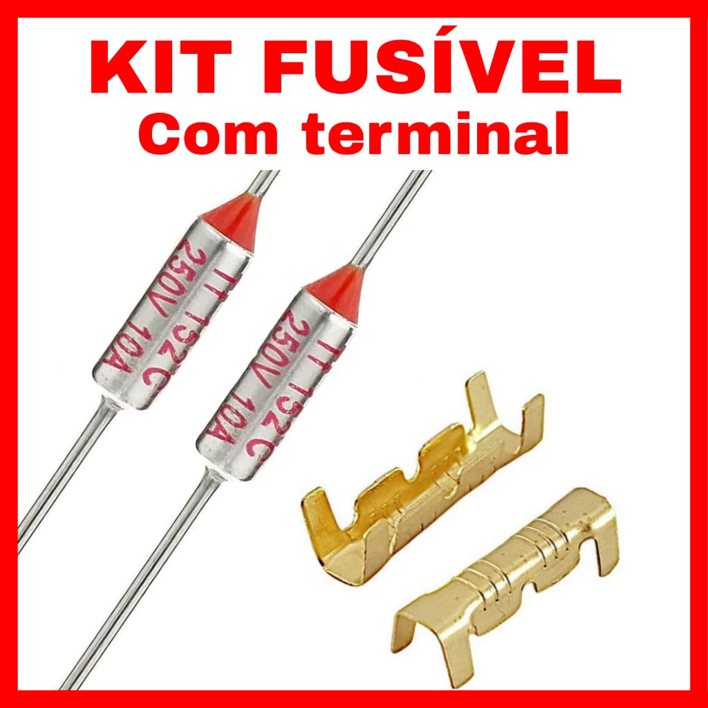Fusíveis Térmicos Kit 120-142-240-280 10A 15A diversos 250V com terminal (2 peças) - Segurança Elétrica
