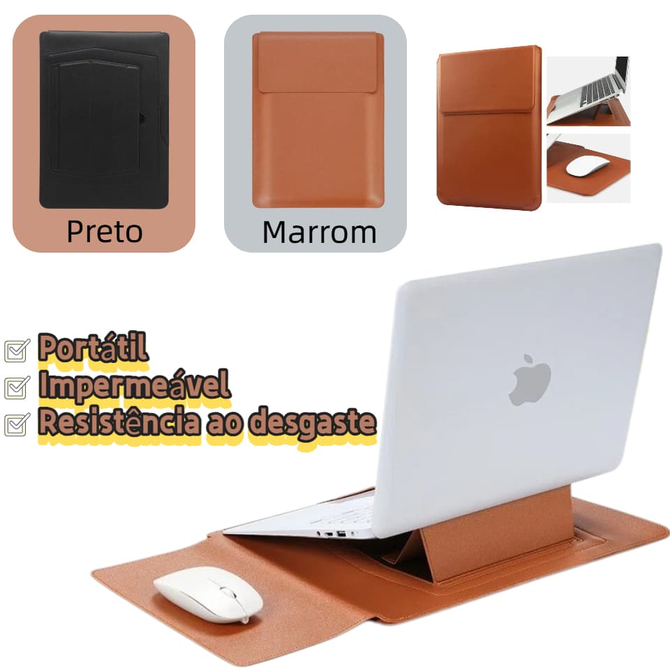 Capa ErgoPro para Notebook 13-16" Suporte Ajustável, Refrigeração e Área Integrada para Mouse
