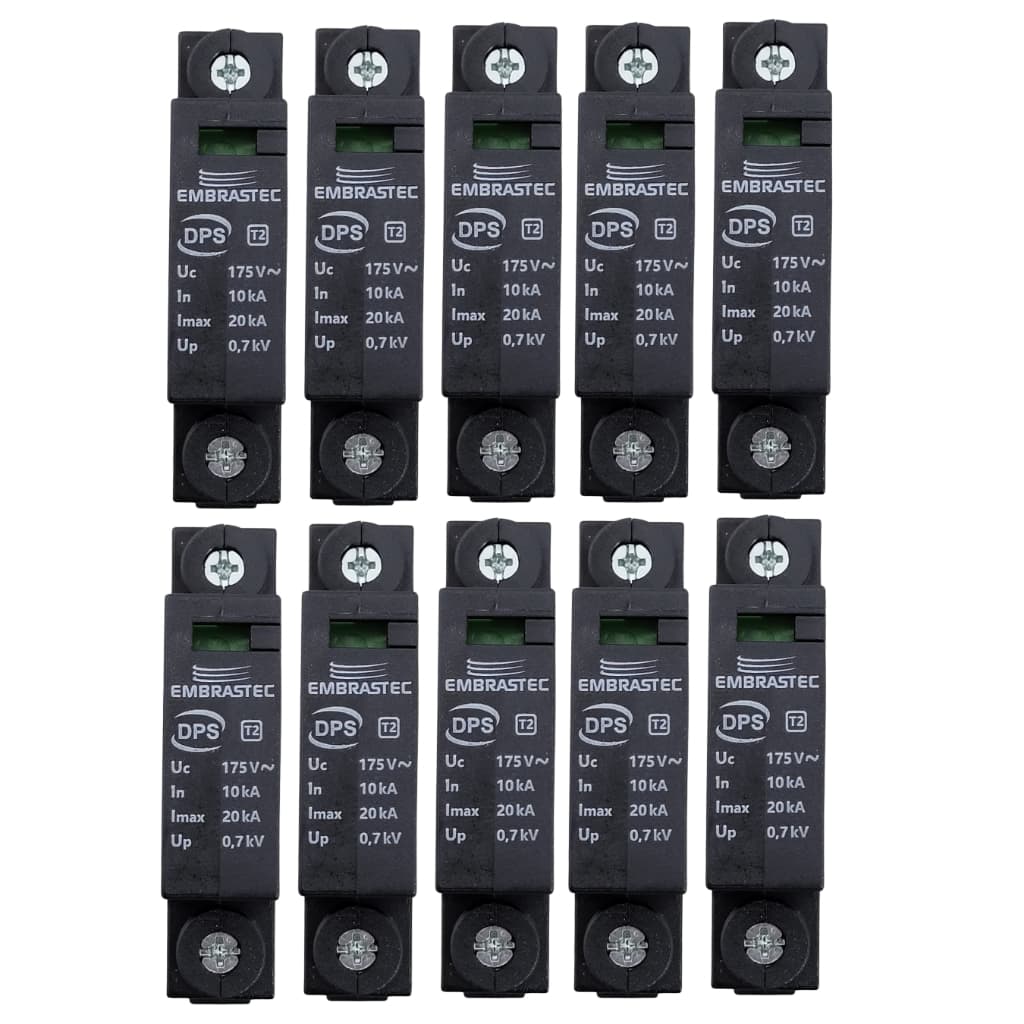 Kit 10 Dps Protetor De Surto 20ka 175v Monopolar Embrastec