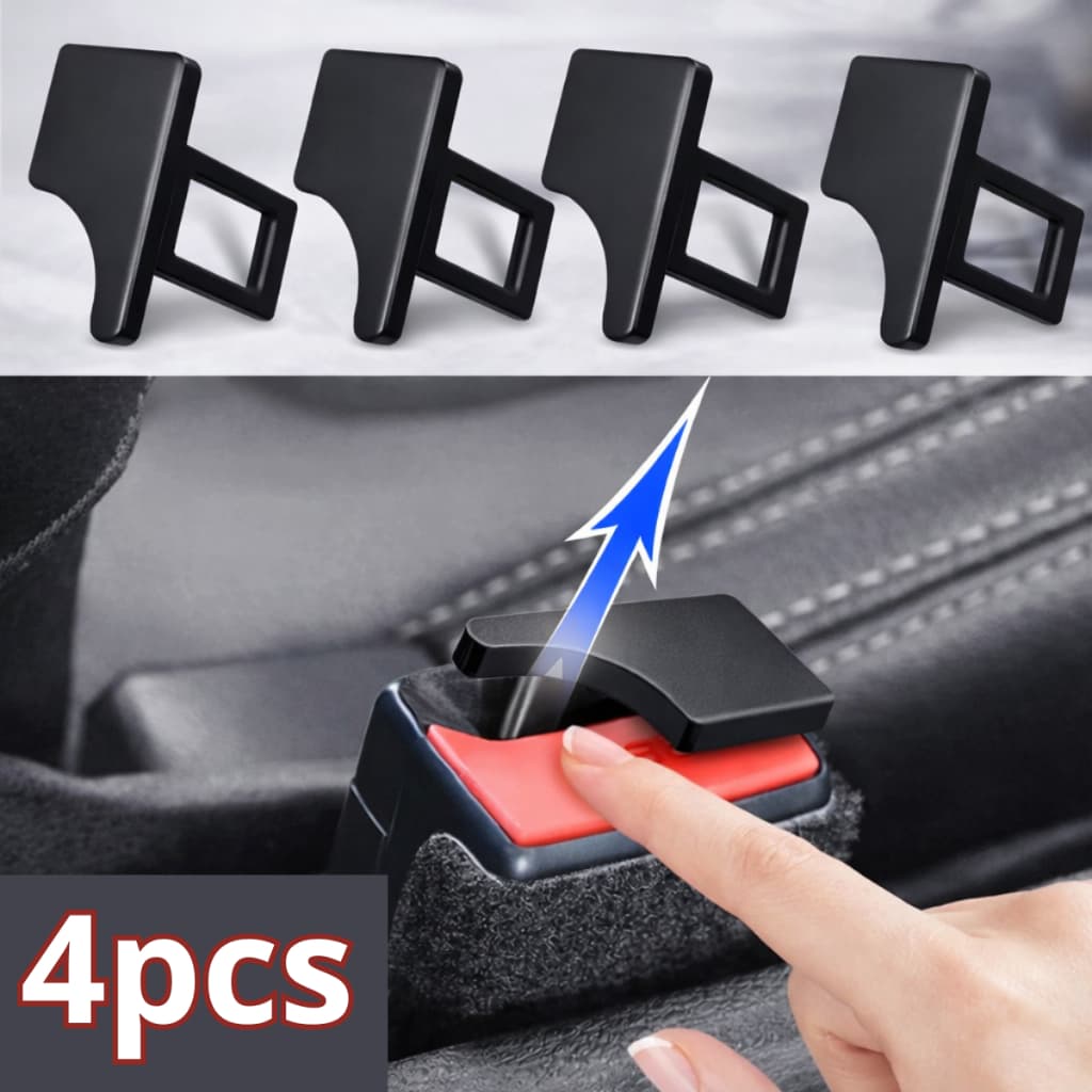 Kit Clipe Fivela Cinto de Segurança Universal para Carro Plug Alarme Sonoro Extensor Oculta Discreta
