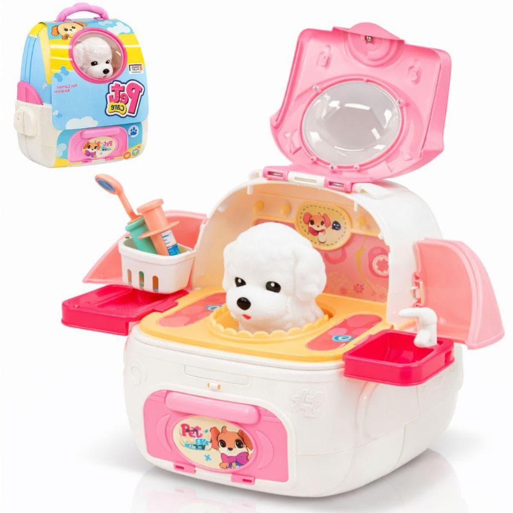 Maleta Pet Shop Mochila Veterinária Cachorro Brinquedo Infantil Educativo