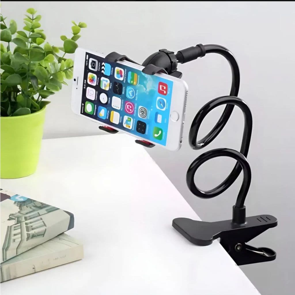 Suporte Para Celular Articulado Flexível Universal De Mesa Cama 360° Garra