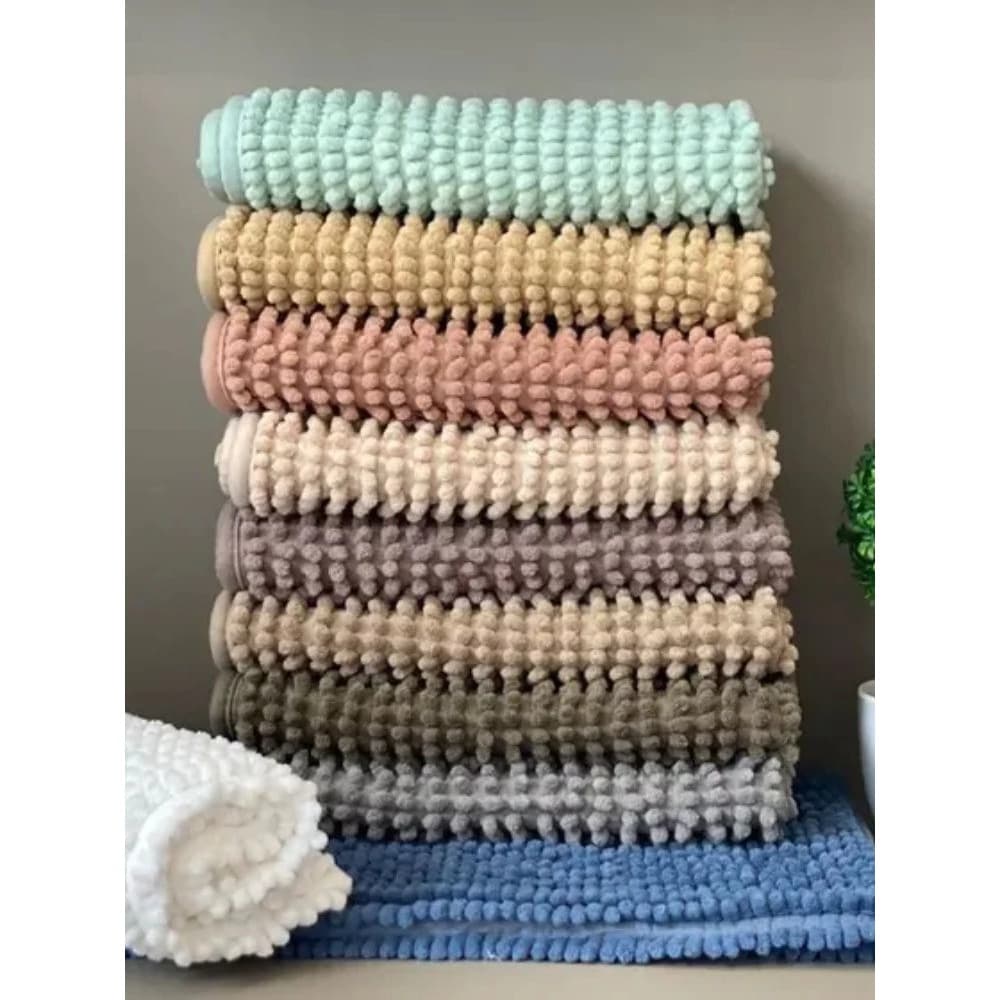 Kit de Tapete Banheiro Bolinha 2/4/6 Unidades Antiderrapante Microfibra Toque Suave Super Macio