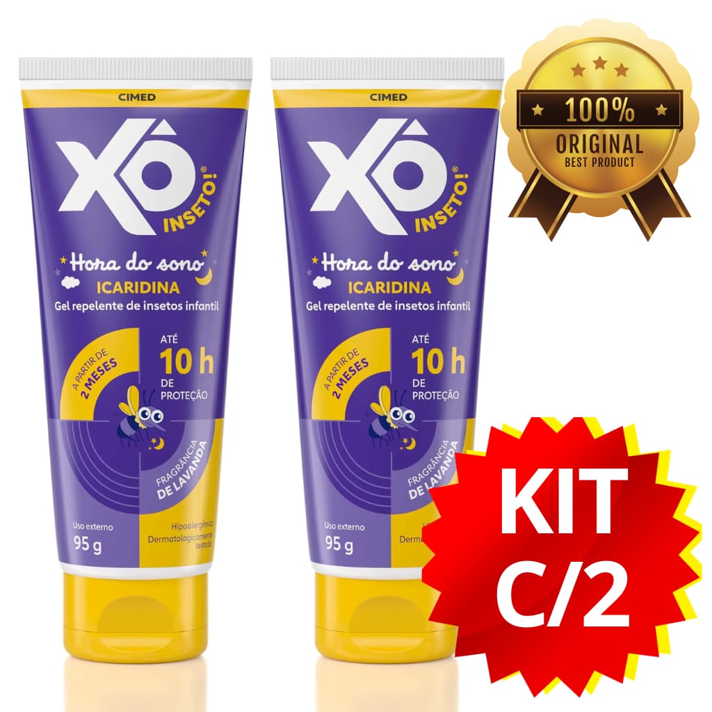 Repelentes Xô Inseto Gel com Icaridina Hora do Sono 95g | KIT COM 2