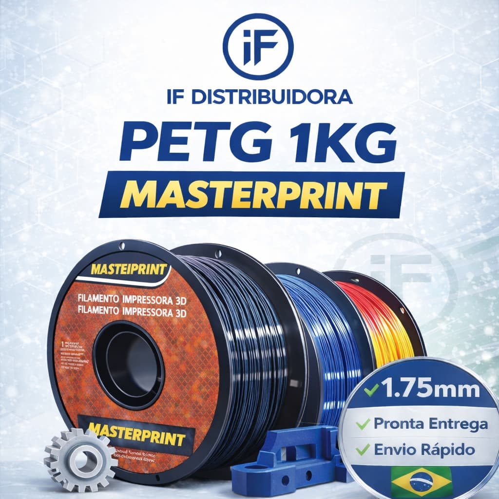 Filamento PETG 1Kg 1.75mm MasterPrint Premium Alta Resistência p/ Impressora 3D – Várias Cores