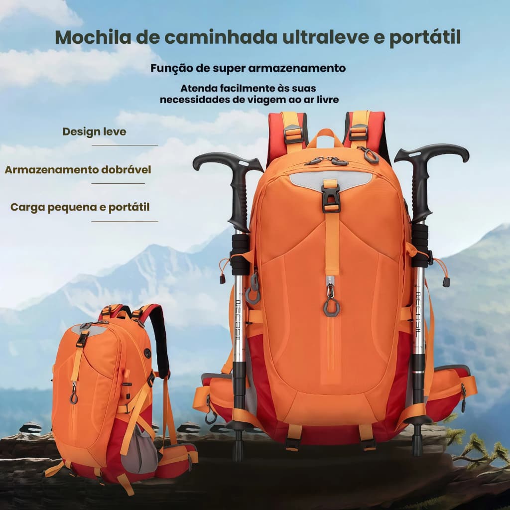 Mochila Impermeável para caminhadas ao ar livre 45L Viagem Camping