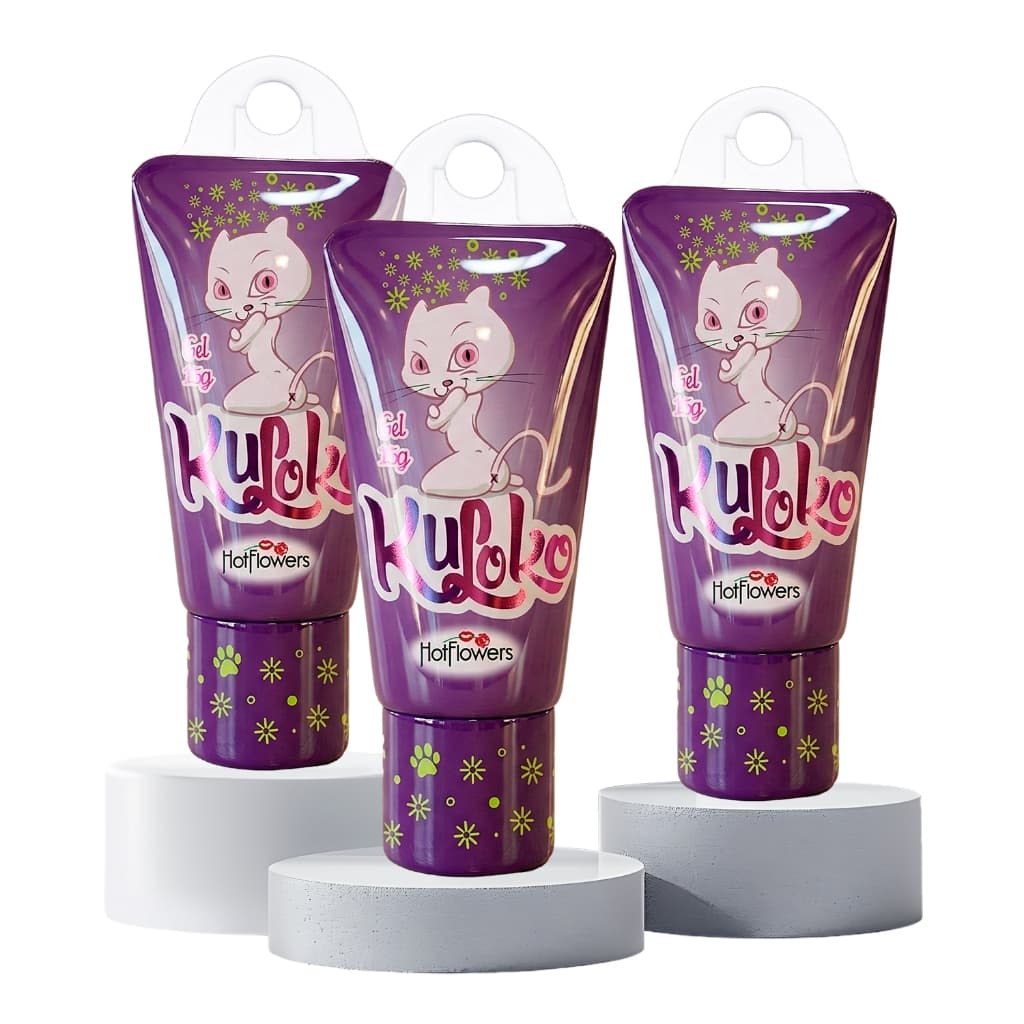 Kit Gel Lubrificante 15g Sensação Vibrante Extrato de Jambu e Gela Hot Flowers