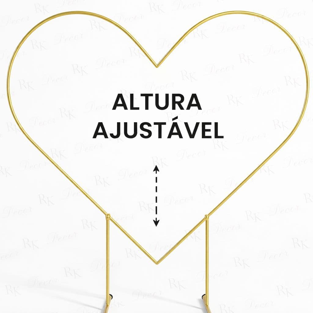 Arco Coração Regulagem Altura Desmontável Decoração Amor Love Ferro Namorados Paixão