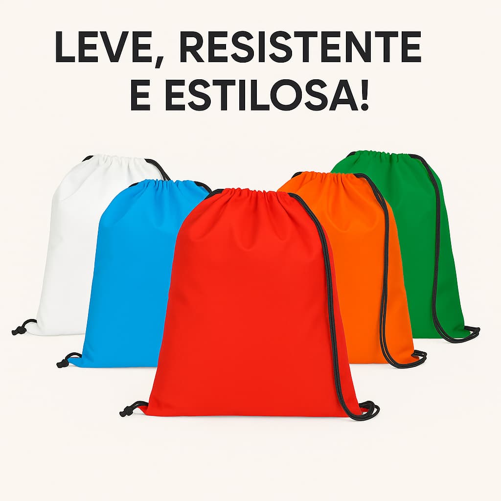 KIT 10 Mochila Bolsa 30X40 Sacola Academia Esportiva Fit Saco  Academia Gym Bag Masculino Feminino  Sacochila Poliéster