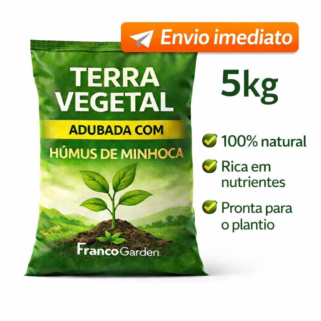 TERRA VEGETAL ADULBADA 5KG - HORTA JARDIM CANTEIROS ADUBO HUMUS DE MINHOCA