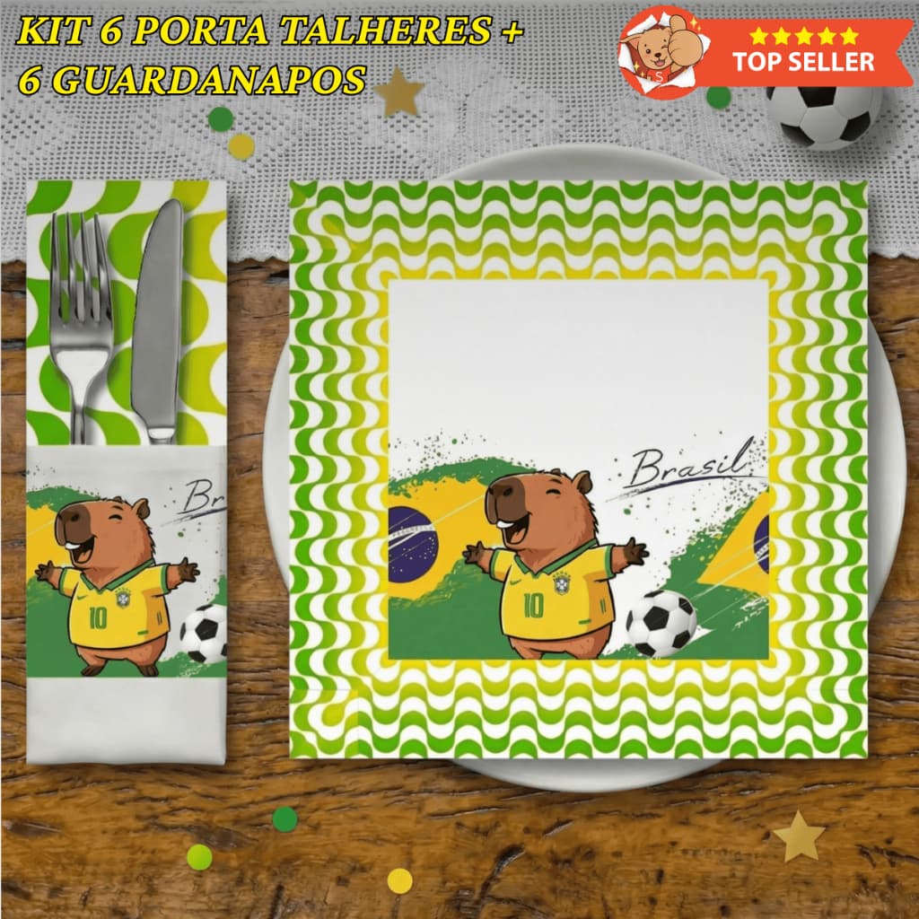 Kit 24 Peças -12 Porta Talheres + 12 Guardanapos | Decoração, Guardanapo de Cozinha, Mesa Posta