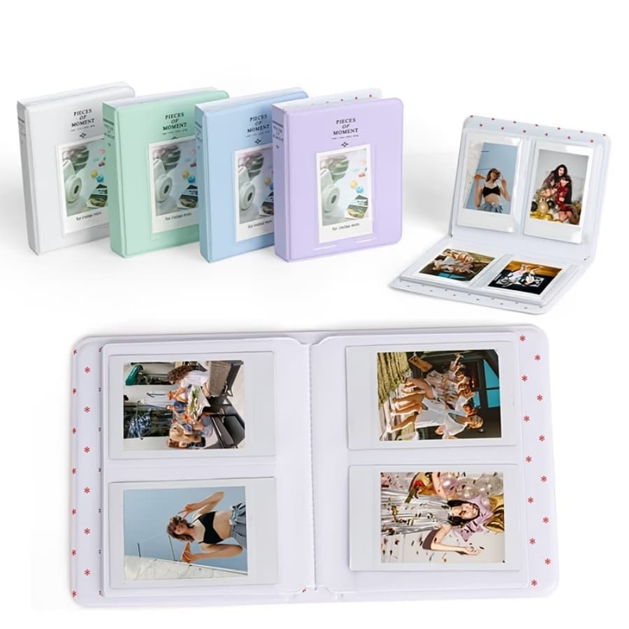 Mini álbum de fotos portátil para Instax Mini 7+/9/11/12/40, com capacidade para 64 fotos de 3".