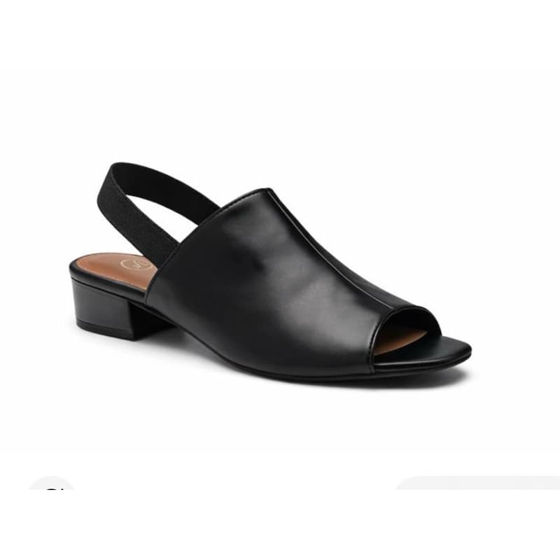 Sapato Feminino open boot preto salto baixo confort com elástico original