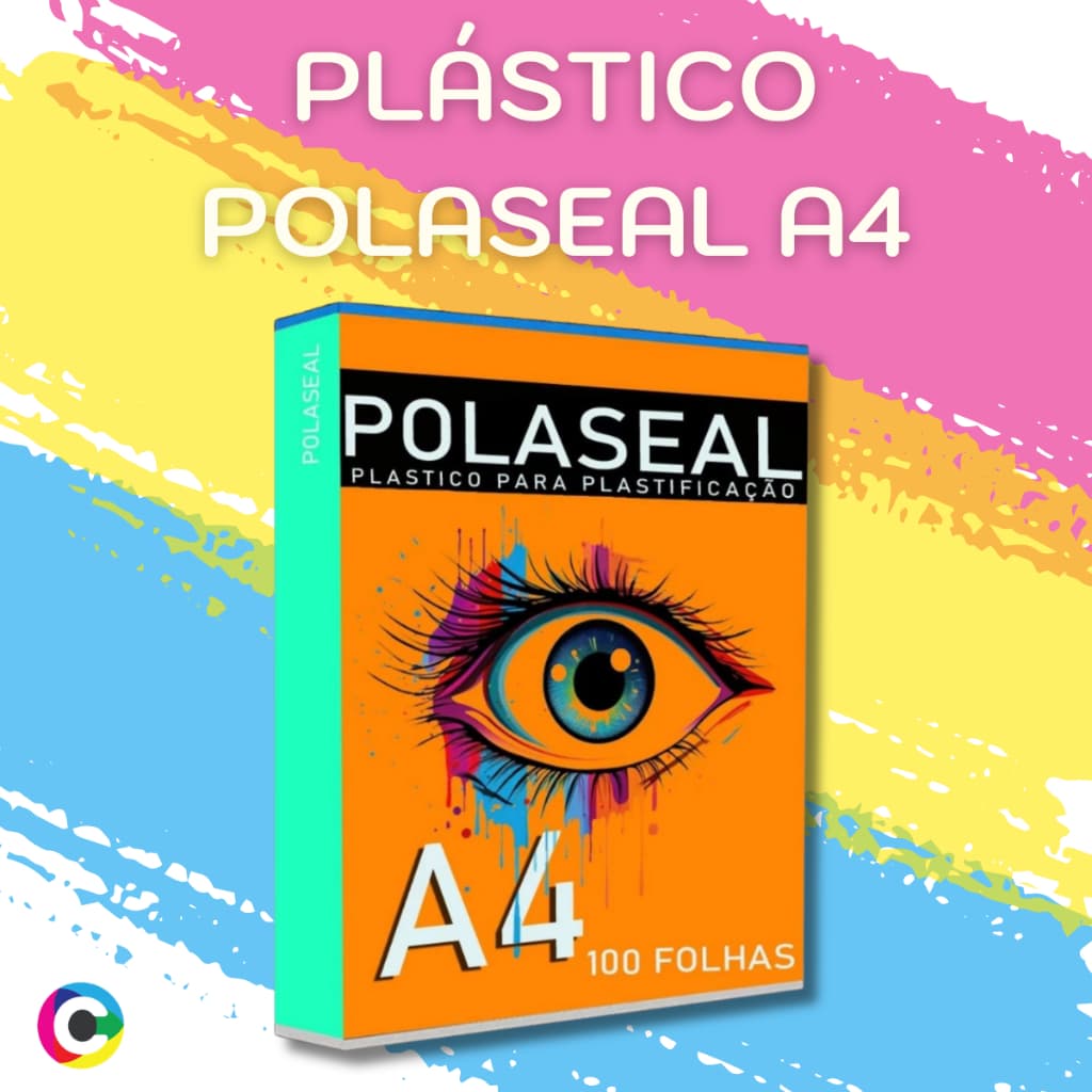 Plástico Polaseal A4 100 Folhas 125 Micras 220x307mm 0.05 Plastificação Profissional Brilhante