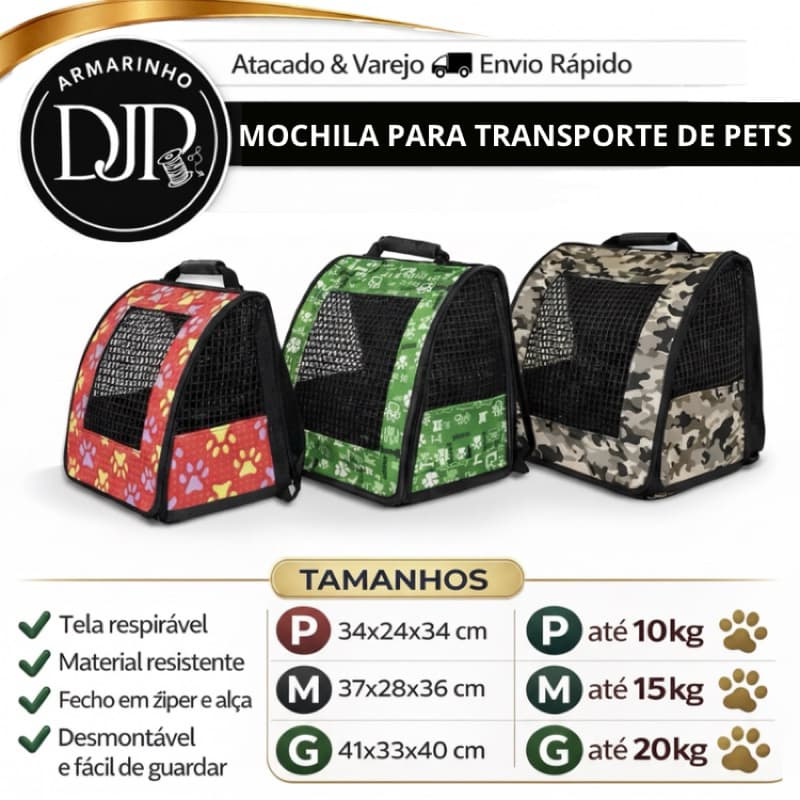 Mochilas Malas Transporte de PETS Tela Respirável