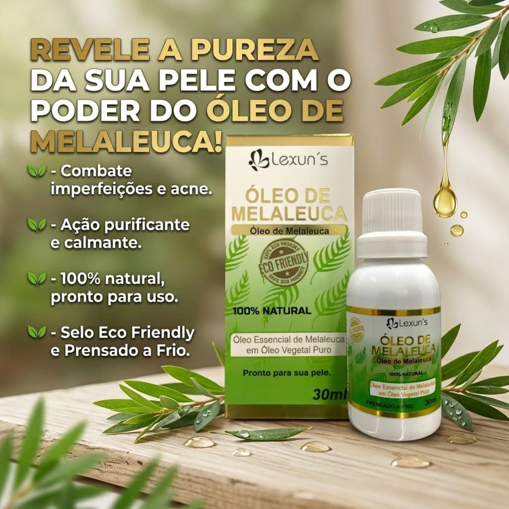 Oleo de Melaleuca (Tea Tree) 30ml  - 100% Puro