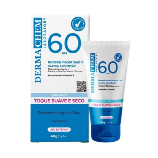 Dermachem Protetor Facial sem Cor 60 FPS 40 g