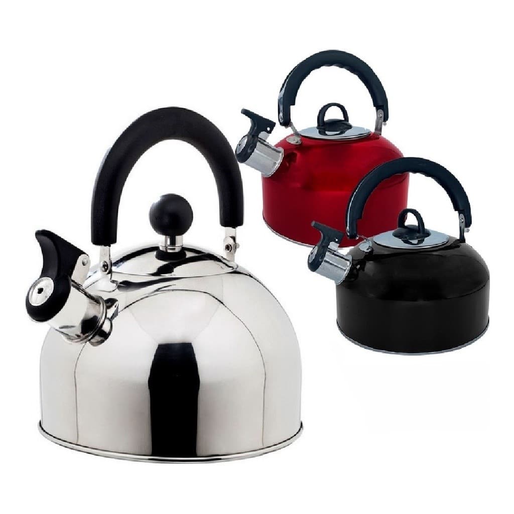 Chaleira Inox com Apito 2 L Ferve Rápido Fogão com Tampa e Alça Resistente para Café Chá Bebidas