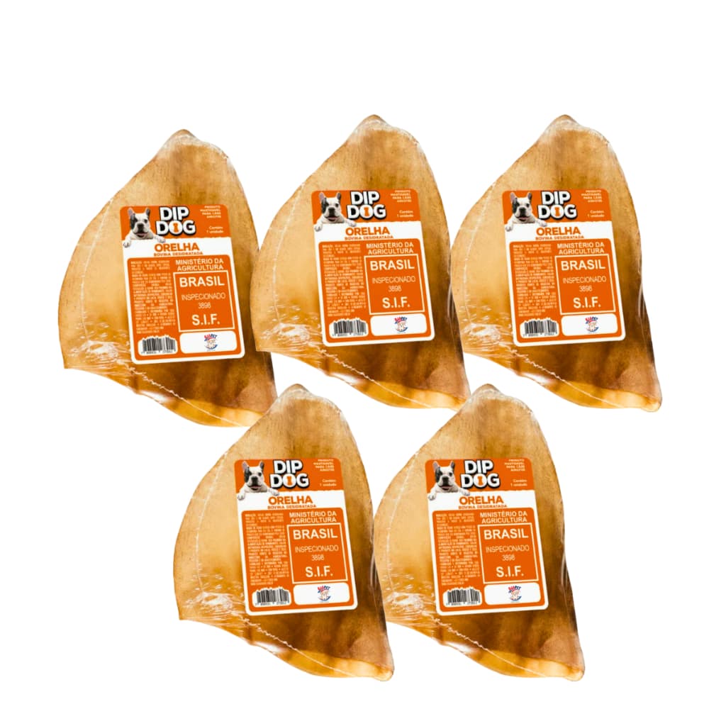 Petisco Cachorro Orelha Bovina Para Cães Mordedor Natural Desidratado Adestrador Pet Diversos Kits